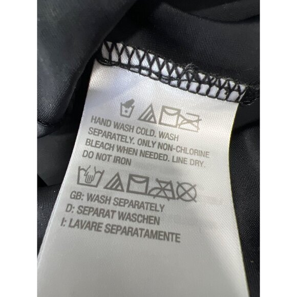 Denim and Co Beach Ruffle V Neck Tankini with Skort Bottom Black Womens Size 2 - Picture 4 of 7